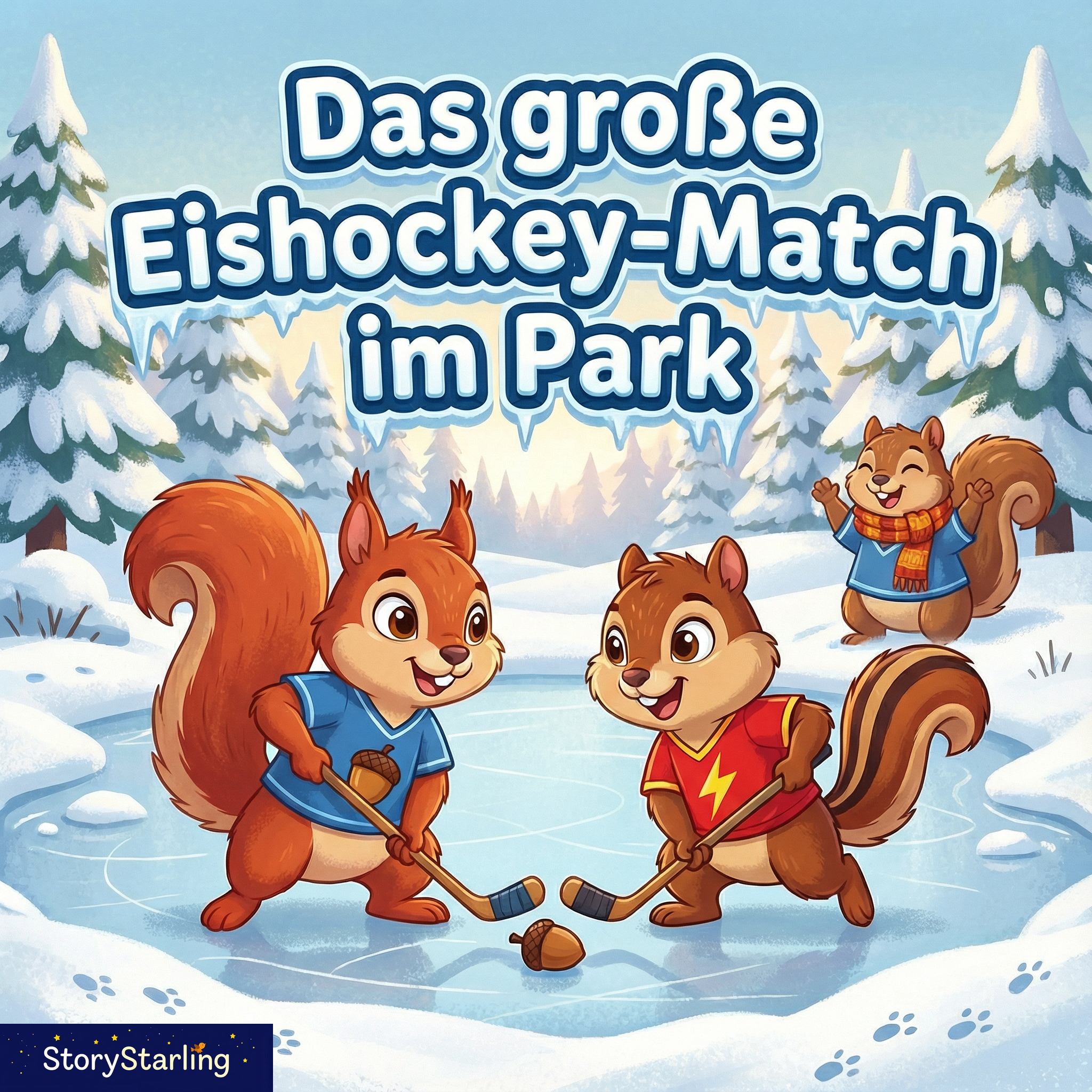 Das große Eishockey-Match im Park